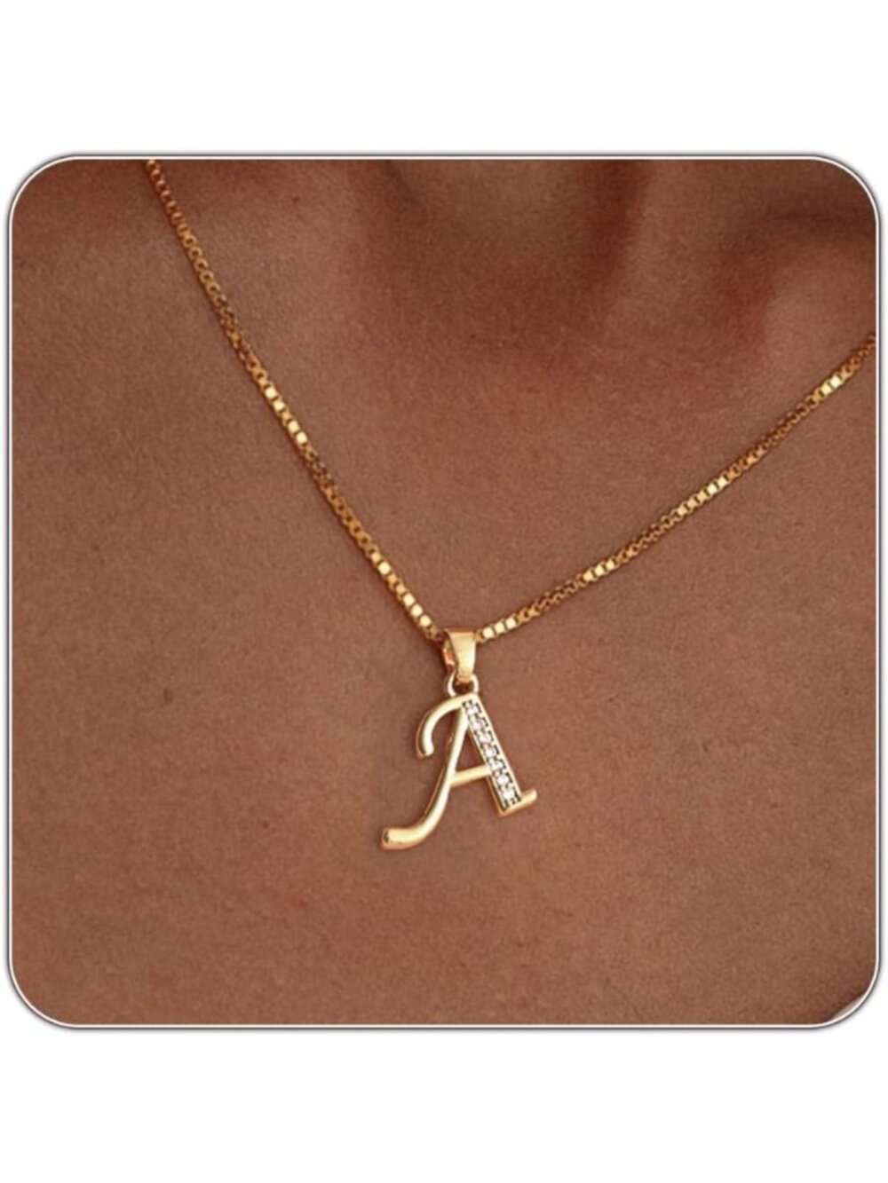 Personalized Initial Necklace for Women, 14K Gold Plated Dainty Charm Jewelry